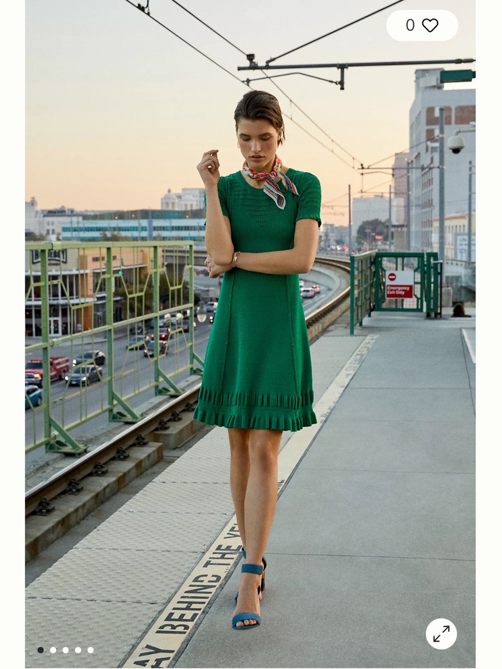 Anthropologie Promenade Pointelle Dress Maeve Green S
